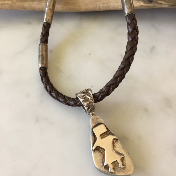 Vintage Zuni Turquoise Reversible Pendant Dishta - Picture 11 of 12